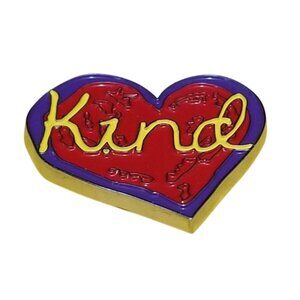 New "Kind" Heart Pin Button 1.25" Shirt Pin